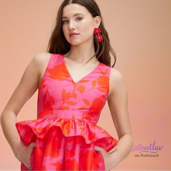 Kate Spade x Target Rose Peplum Midi Dress Size 8 NWT - Picture 4 of 7